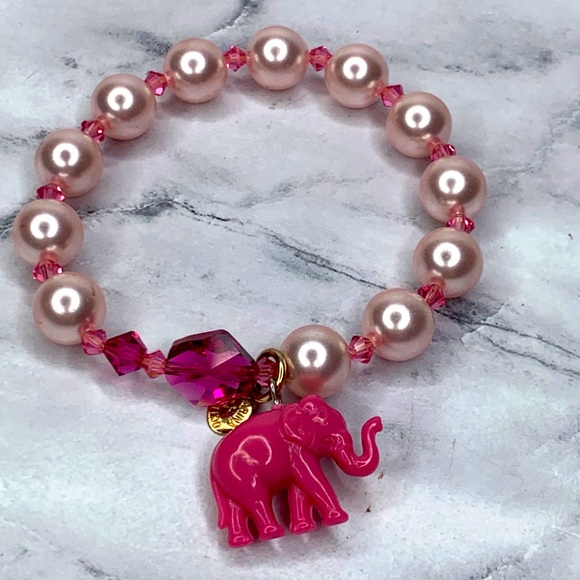 Tarina Tarantino Pink Pearl Elephant Bracelet